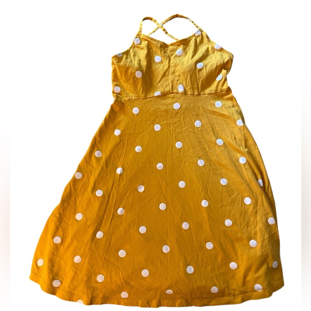 Old Navy yellow polka dot dress girls L 10/12
